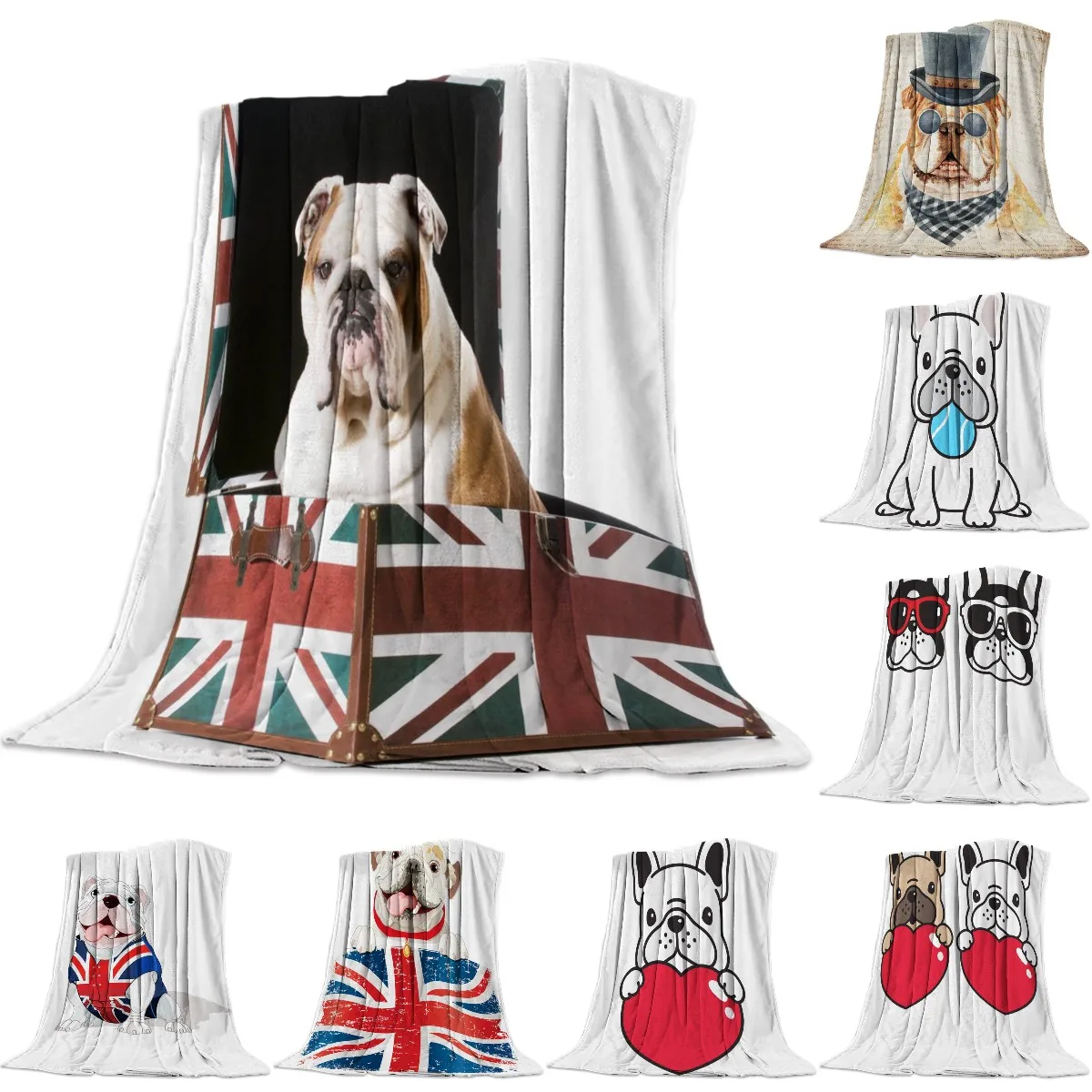 

Blanket Bulldog Box Flag Box Animals Boxwood Flag of England Flannel Blanket Soft Throw Sofa Bed Travel Blankets Queen King Size