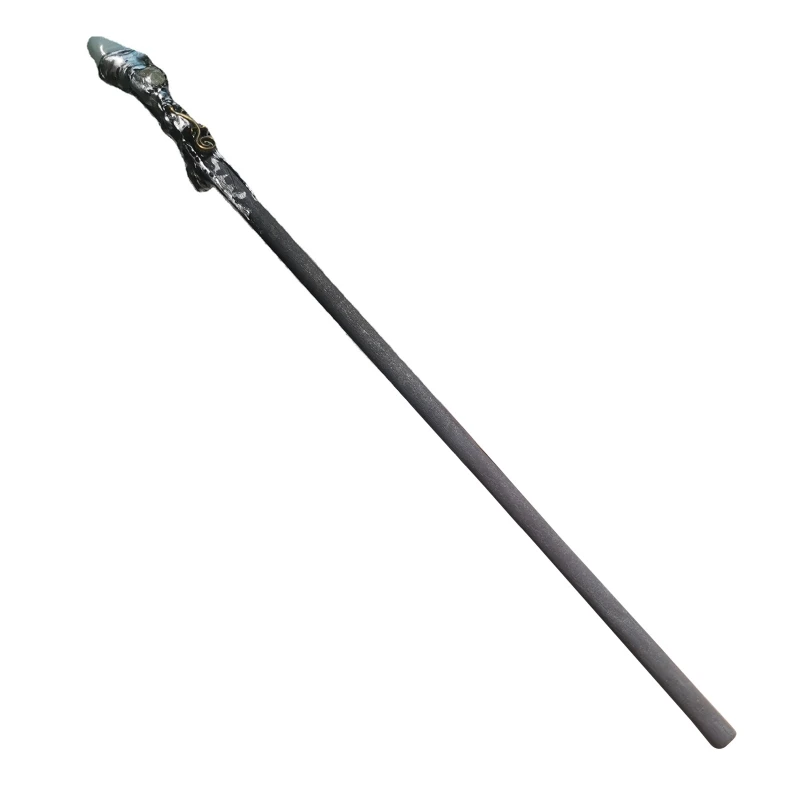 Crystal Magic Wand Silver Paint Blend Crystals Cosplay Props Hand Stick for Meditation Healing Energy Witchy Gift Supply