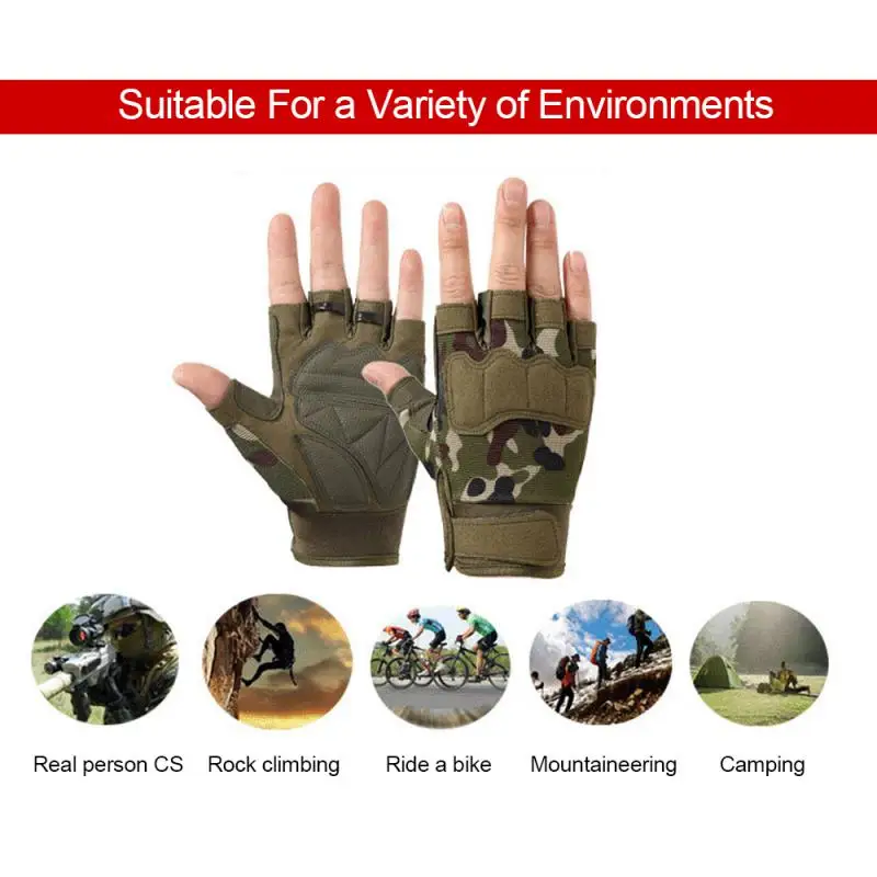 

Outdoor Tactical Gloves Outdoor Cycling Gloves Military Army Shooting Cutproof Gloves Anti-Slip Breathable Half Finger Gloves