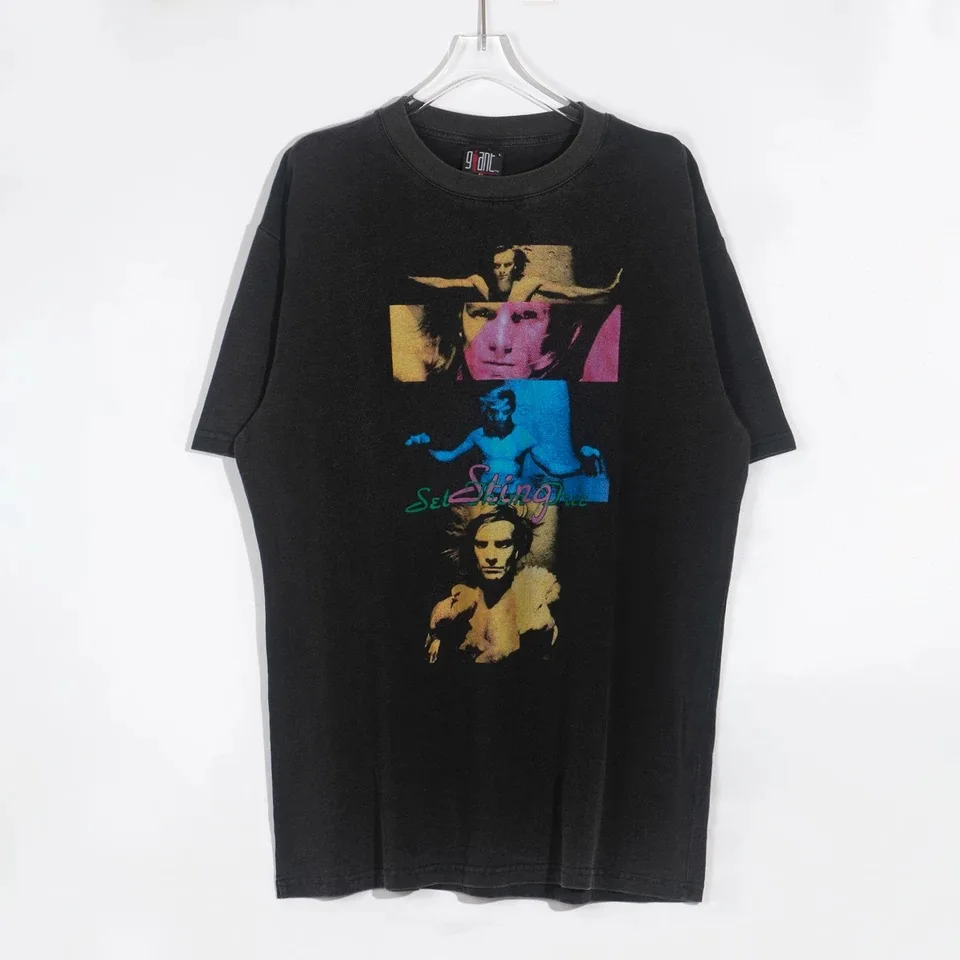 

Sting Body Weird Vintage Short Sleeve T-Shirt Men Women High Quality O Neck 100% Cotton T Shirts Hip Hop Wash Old Tees
