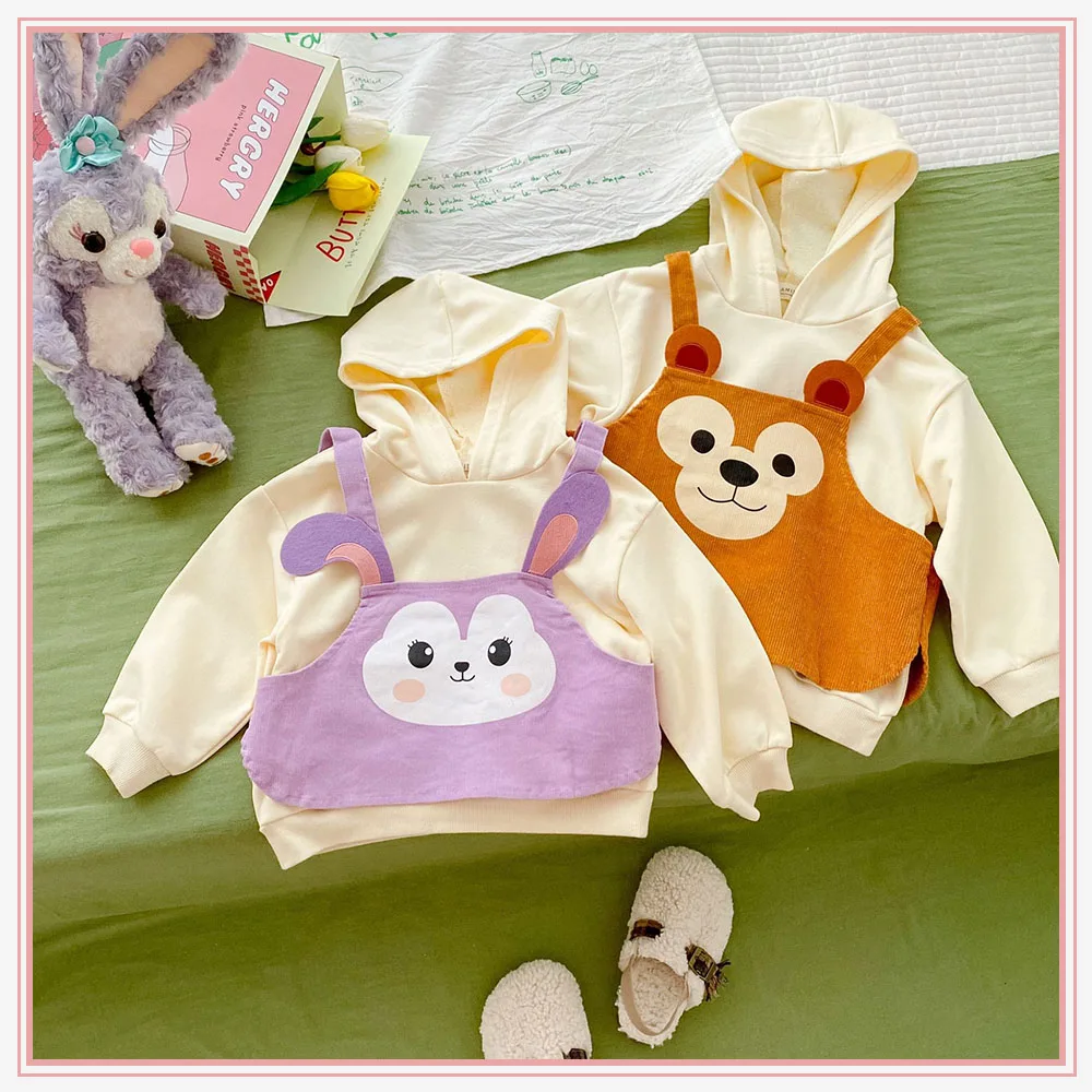 

Disney Shelliemay Clothing Anime Duffy Bear Hoodies Pullover Sweatshirt Cartoon Figures Children Tracksuit Casual Outerwear Kids