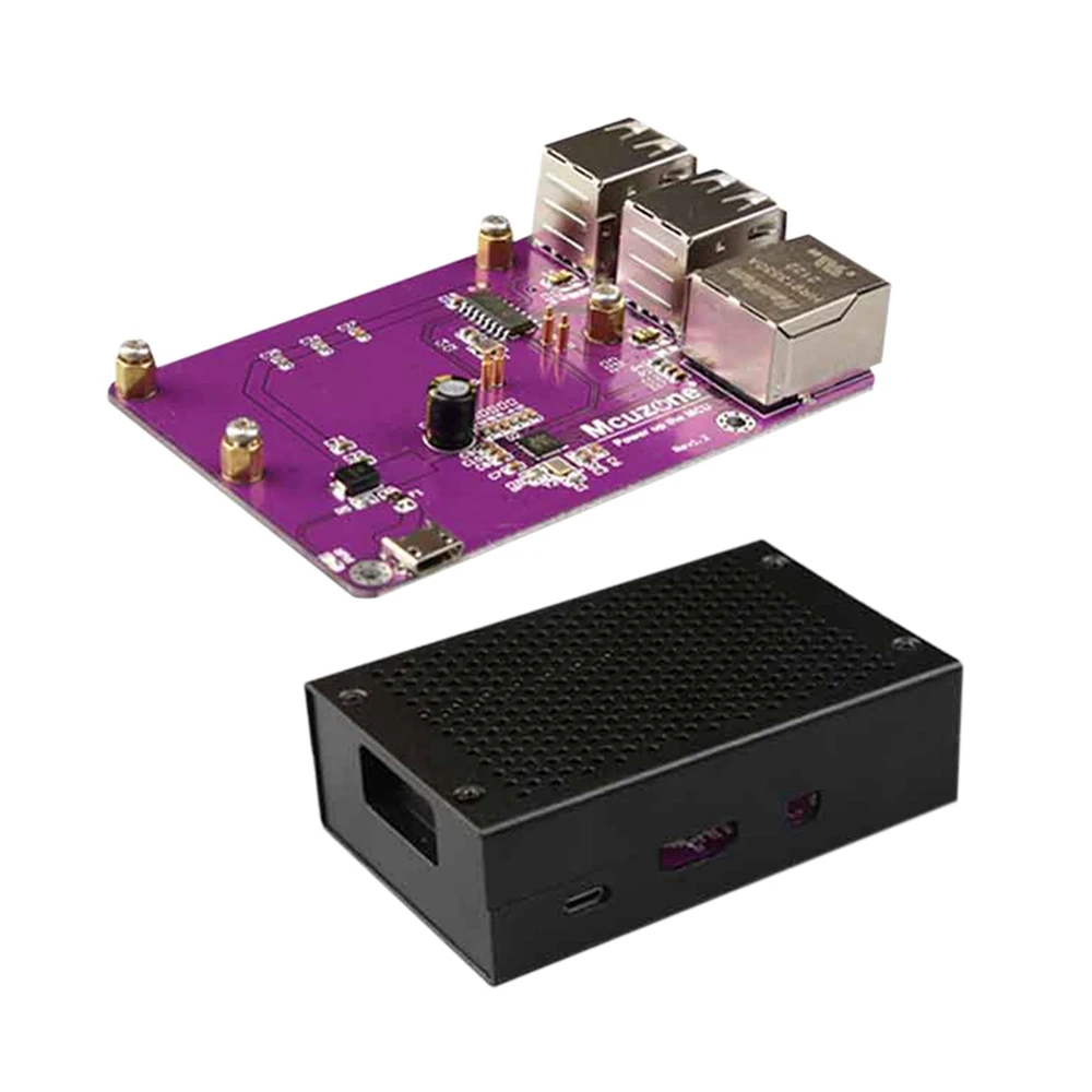 

For Raspberry Pi Zero 2W to Raspberry Pi 3B Board USB HUB 100Mbps Ethernet Expansion Board with Aluminum Alloy Shell B
