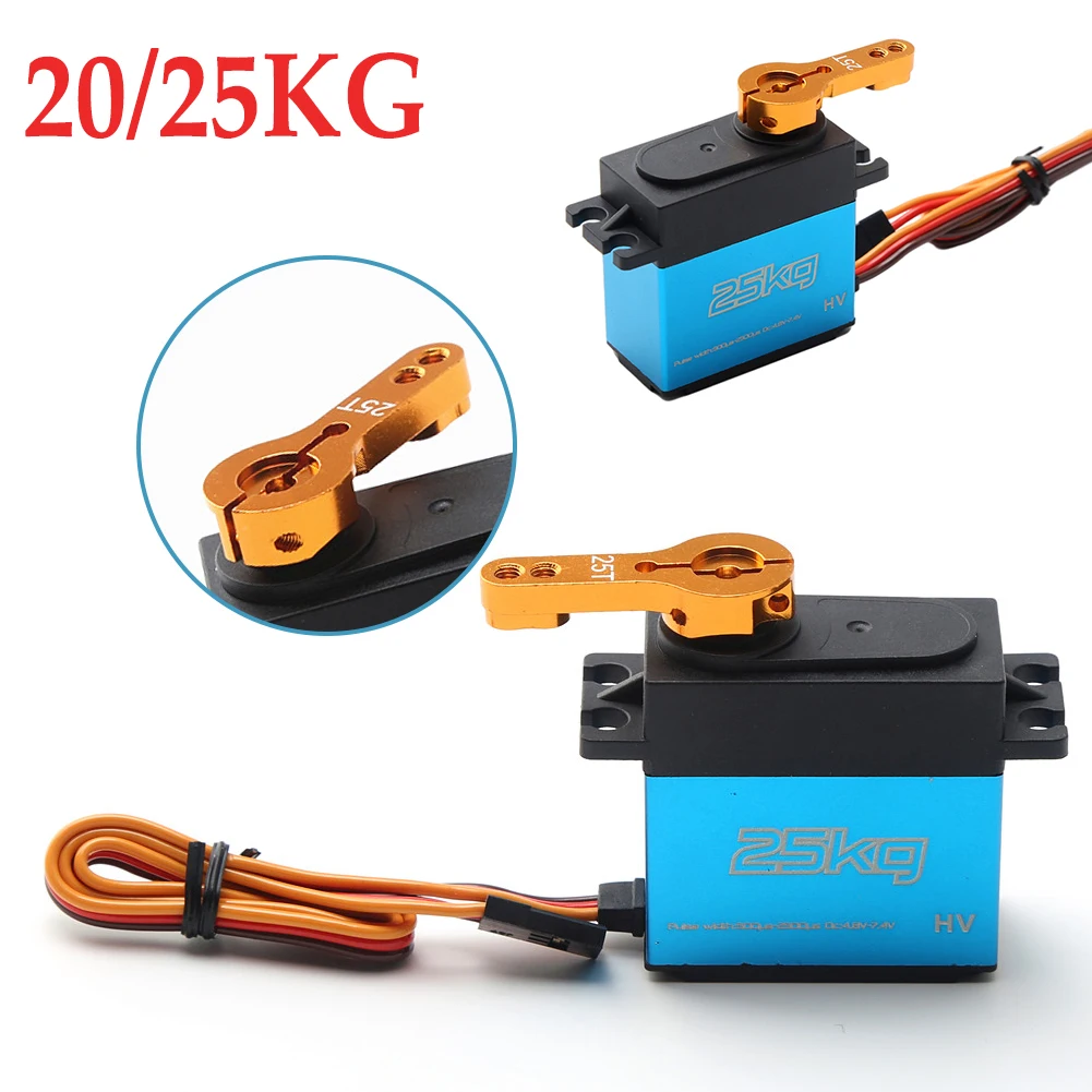 

Сервопривод с большим крутящим моментом 20/25 кг, 180 градусов, цифровой и Шестеренчатый сервопривод из нержавеющей стали, водонепроницаемый, м...