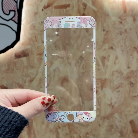 Закаленное стекло для IPhone 6 7 8 полное покрытие Защита экрана для iPhone 6s 7plus 8 plus стекло с милым мультяшным рисунком