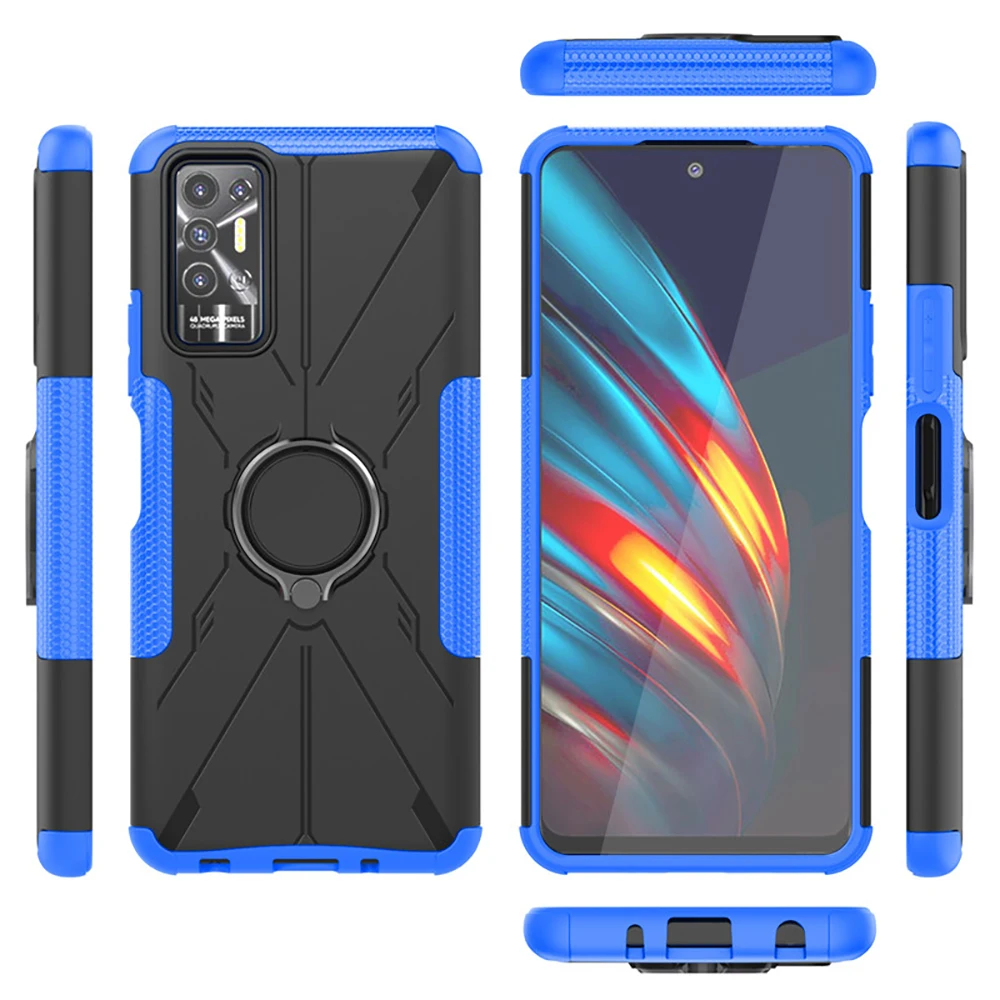 

Pova3 2022 Shockproof Case for Tecno Pova 2 Armor Bumper Ring Protect Bracket Back Panel Cover for Tecno Pova 3 Case Pova2 Funda