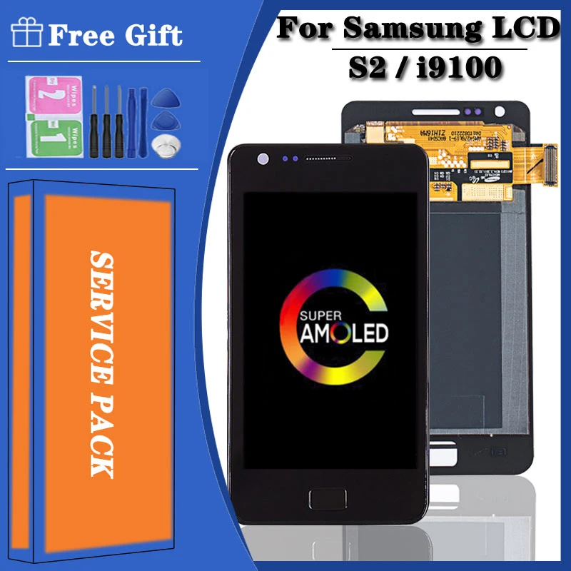 

4.3"ORIGINAL For SAMSUNG Galaxy S2 i9100 I9100 LCD Display Touch Screen Frame Digitizer For Samsung S2 i9105 Assemble lcd