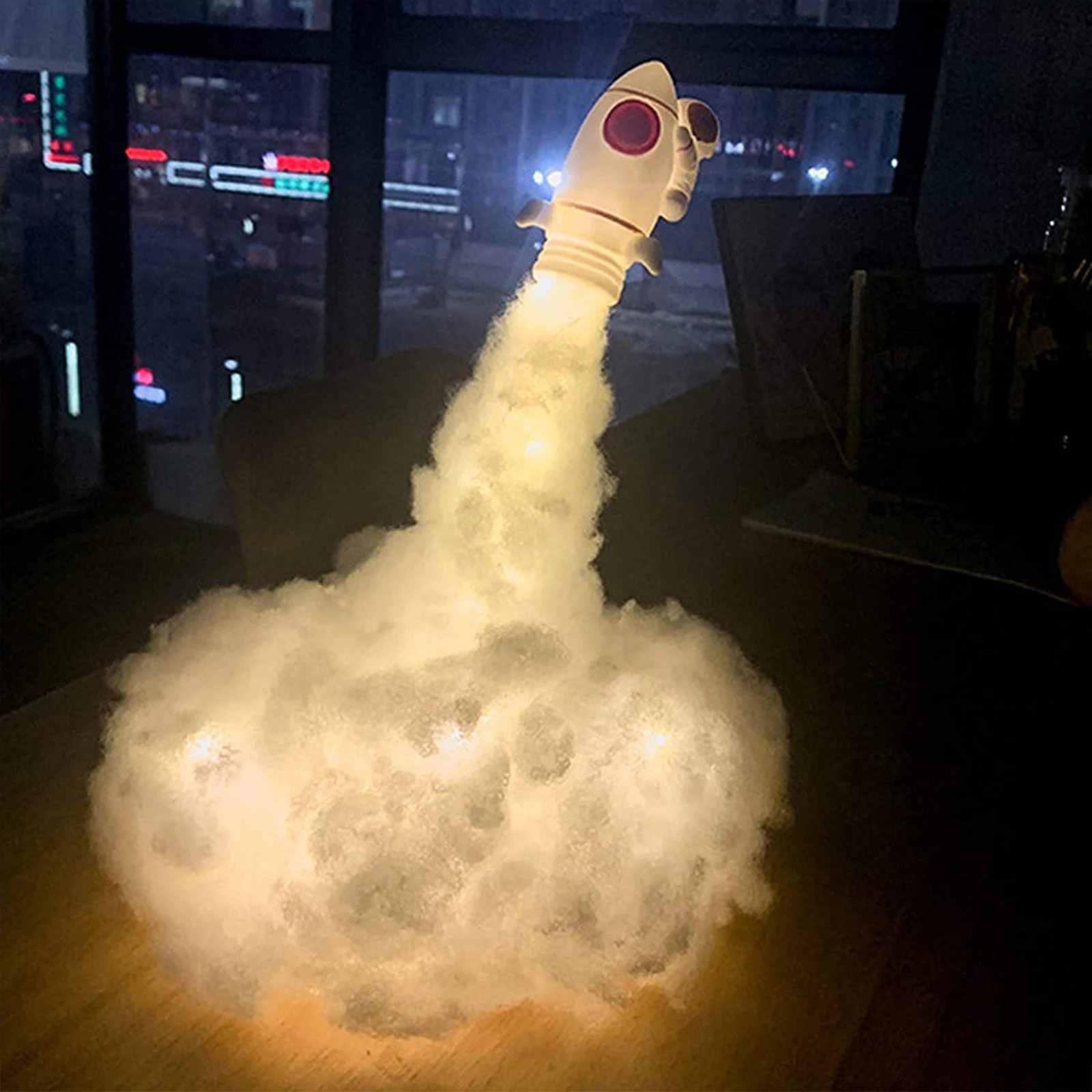 

Diy Printed Rocket Lamp LED Colorful Clouds Astronaut Lamp With USB Rechargeable Kids Home Decoration Night Light Creative Gift