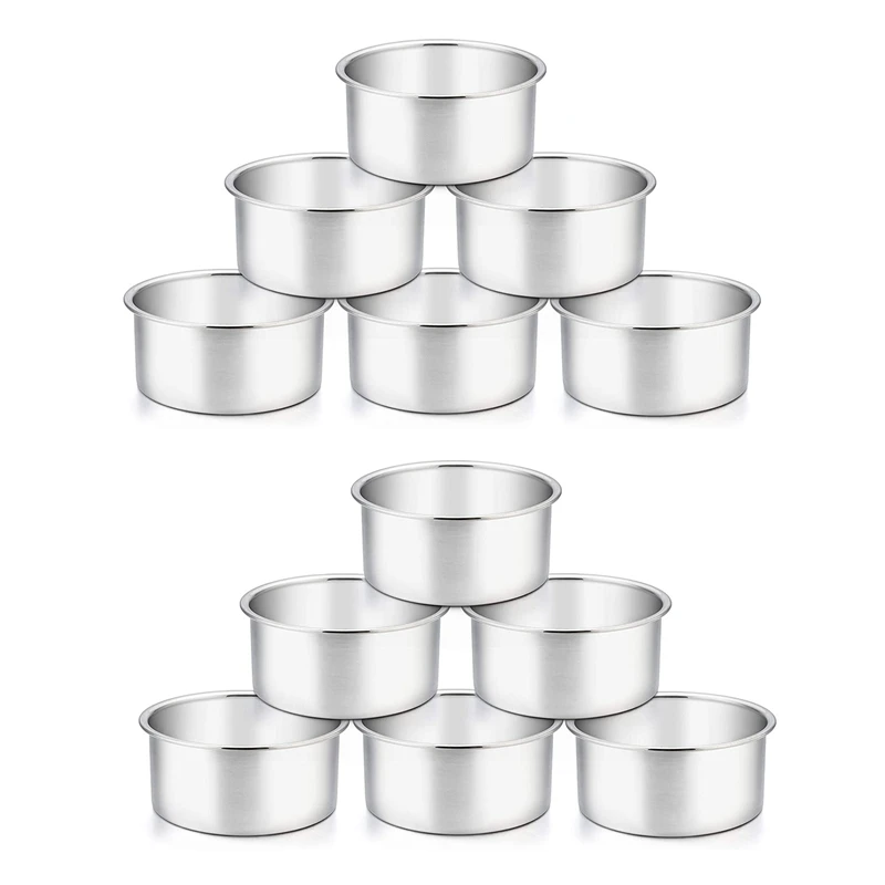 

12X 4 Inch Cake Pan,6 Piece Mini Cake Pan Round Tier Baking Cake Pans Set For Baking Steaming,Baking Round Cake Pan