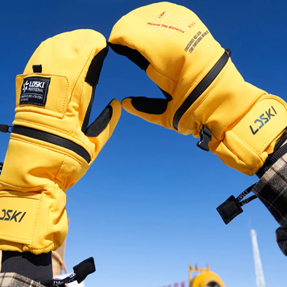 Ski gloves with liner single board double board gloves finger gloves waterproof
