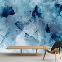 custom 3d mural hand painted nordic modern minimalist style ginkgo leaves photo wallpaper for living room home decor wall paper