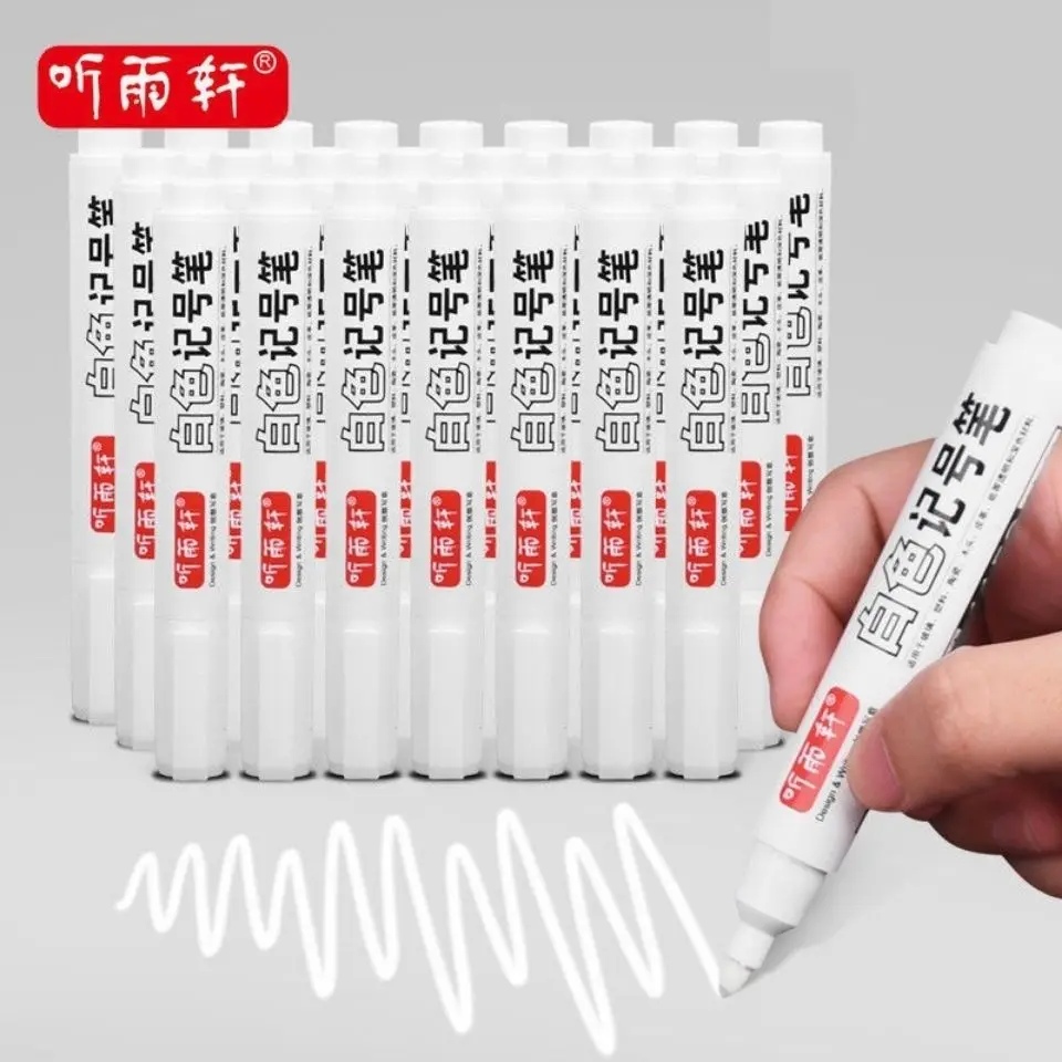 

3 / 5pcs White Marking Pen Oily Pen Big Head Black Thick Non Fading Site Express Coding Marker