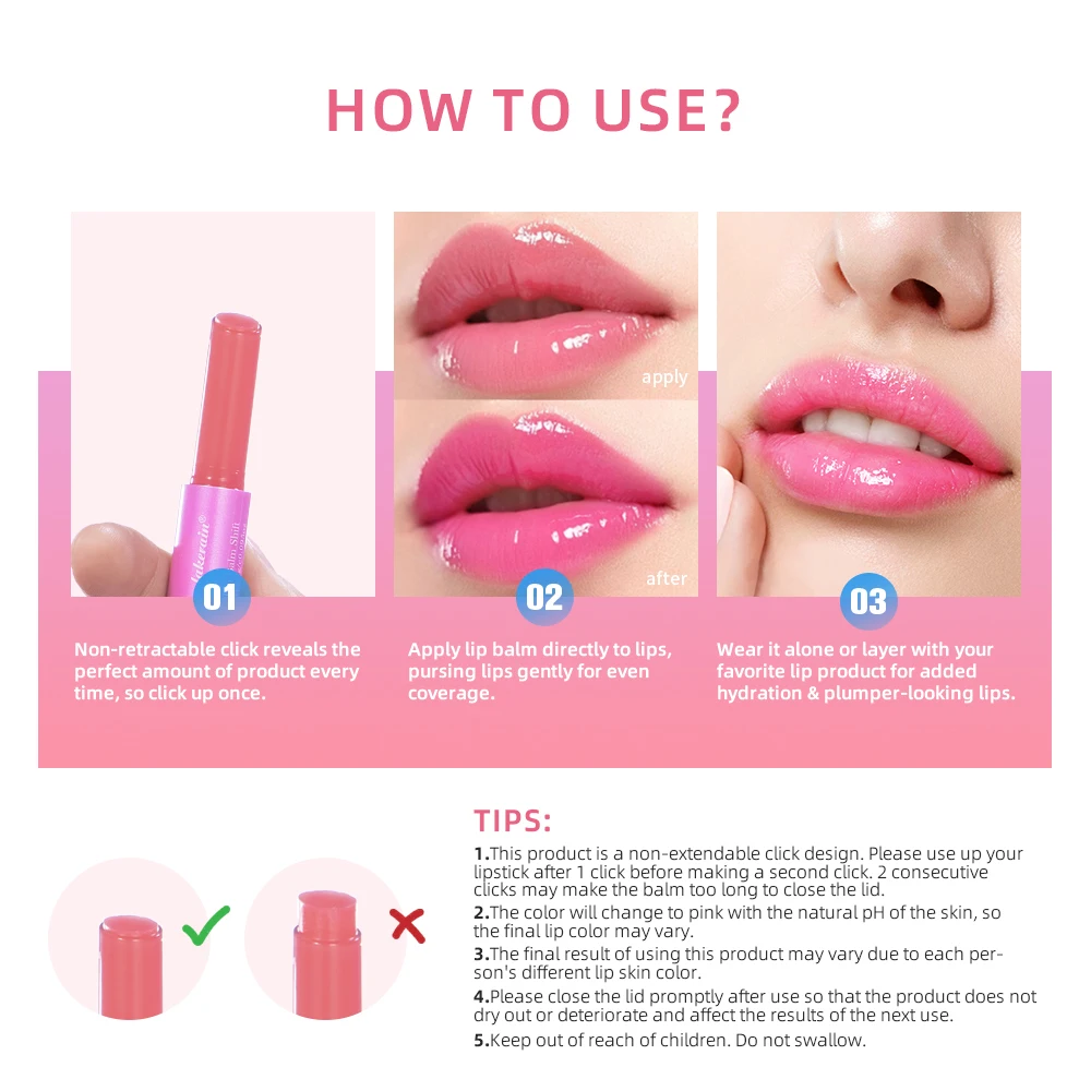 Натуральный сочный бальзам для губ Увлажняющая помада меняющий цвет от