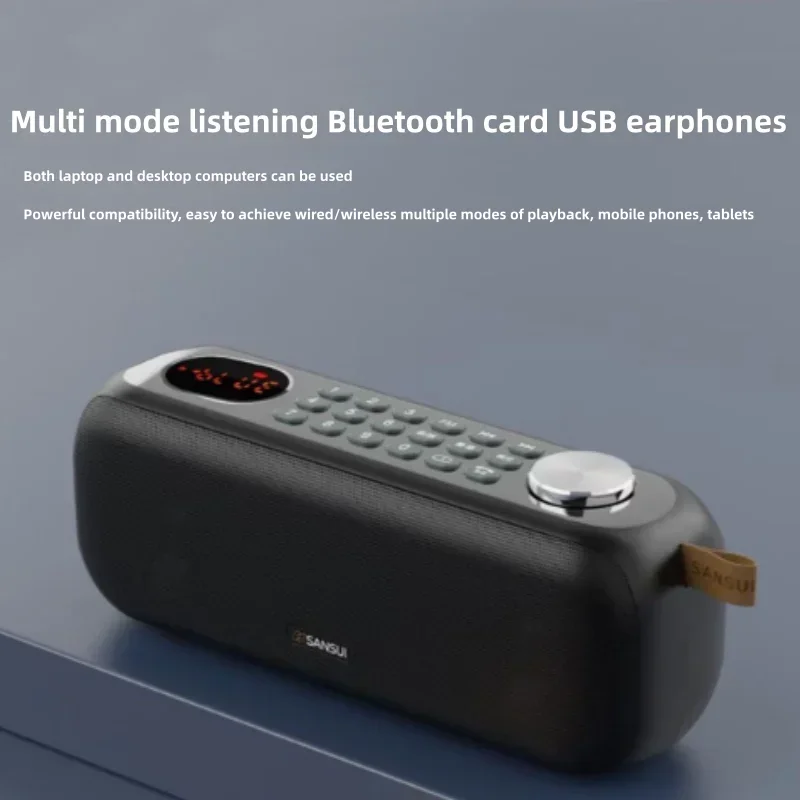 SANSUI F76 Портативный Bluetooth-динамик Открытый бас Беспроводной динамик FM-радио Ручка
