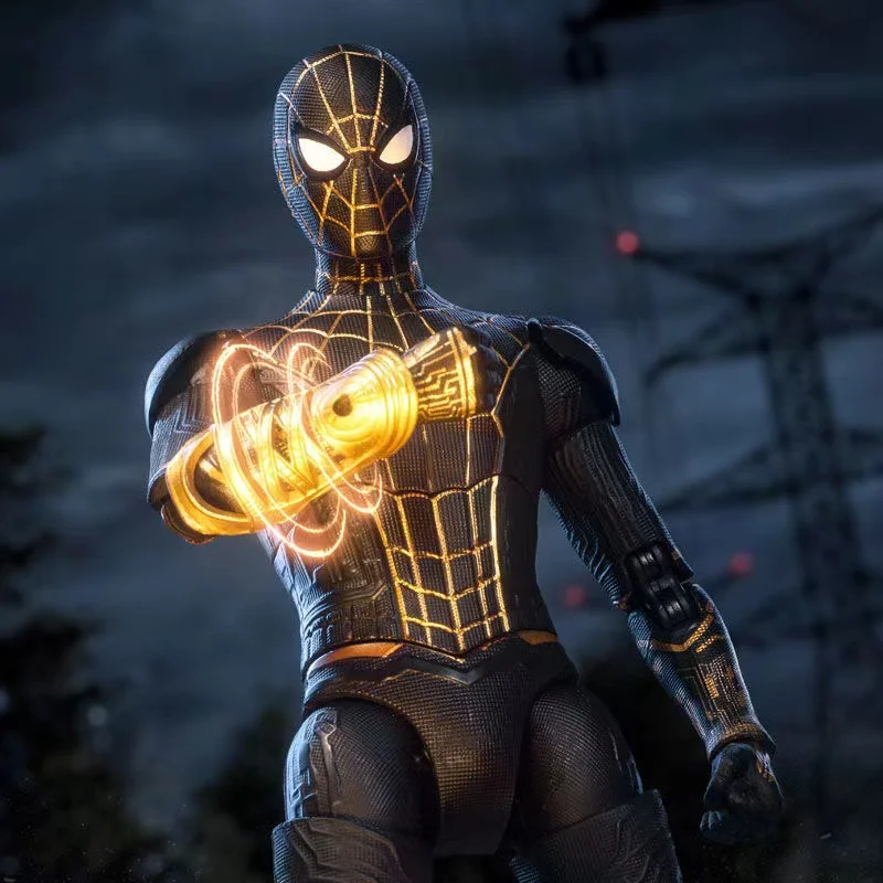 2022 ЗД Тойз Марвел Человек-паук Нет пути домой Человек-паук Черный Золотой Костюм 7-дюймовая фигурка с действием из фильма Браслет Доктора Стрэнджа Том Холланд на.