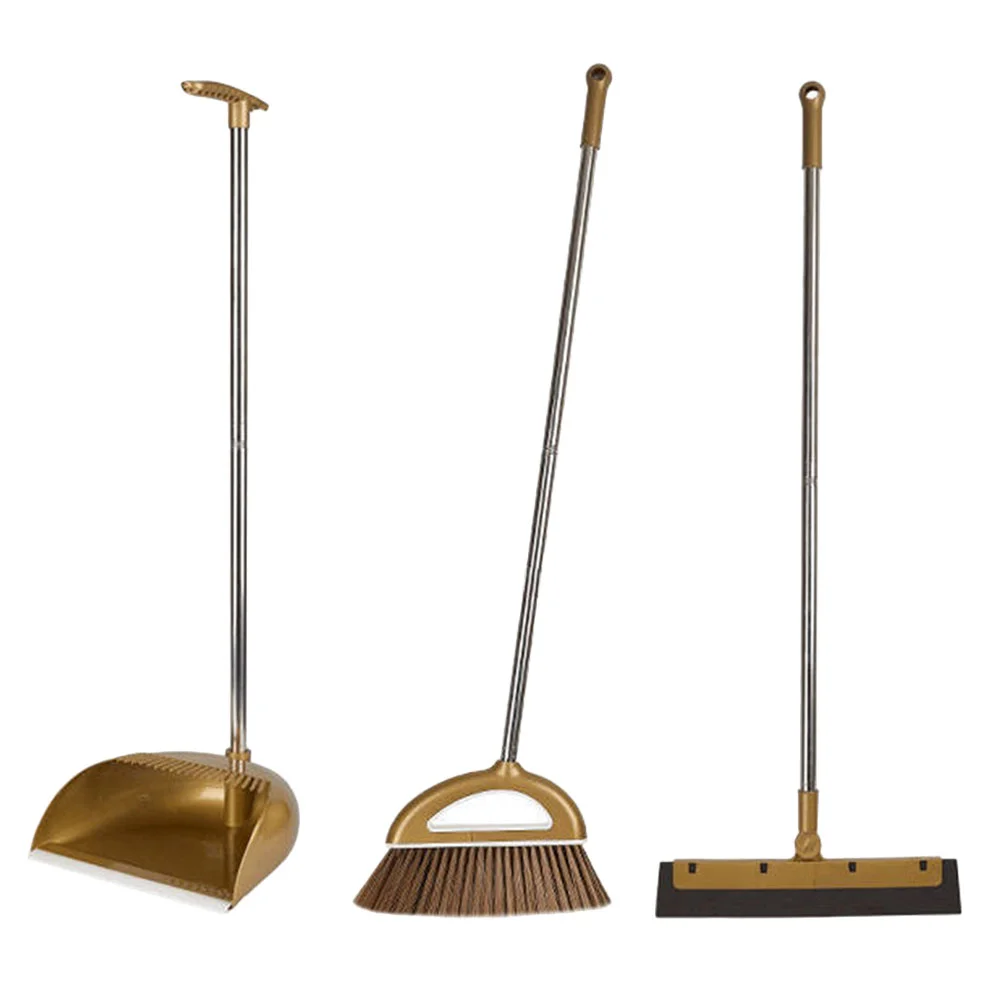 

1 Set of Floor Cleaning Broom Dustpan Scraper Sweep Scraper Long-handle Broom Dustpan