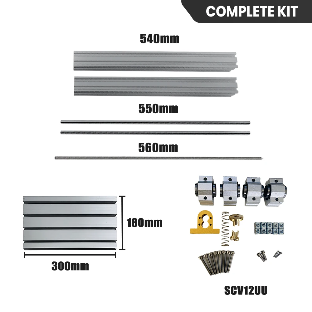 3018plus Upgrade Kit, 3018 to 3040, Y-AXIS Extension Rail Kit, 12mm Optical Axis ,15180 aluminum plate