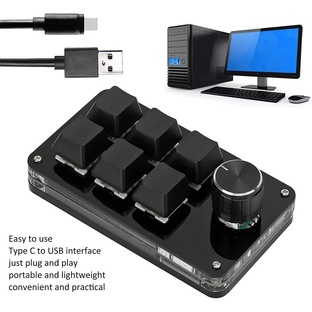

Mechanical Gaming Keyboard Office Portable Driver Free Mini Keypad Programmable Key Board Desktop PC Accessories Black
