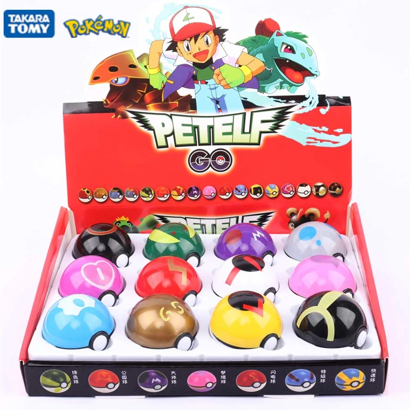 

Pokemon 12Pcs/Set PokeBall Action Figures Pikachu Model Toy Pocket Monster Pet Elf Collect Dolls Boxed Game Kids Gift Christmas