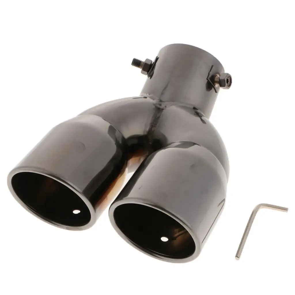 

Автомобильный выхлопной Хвост двойной глушитель наконечник трубы подходит для toyota Hyundai IX25 черный