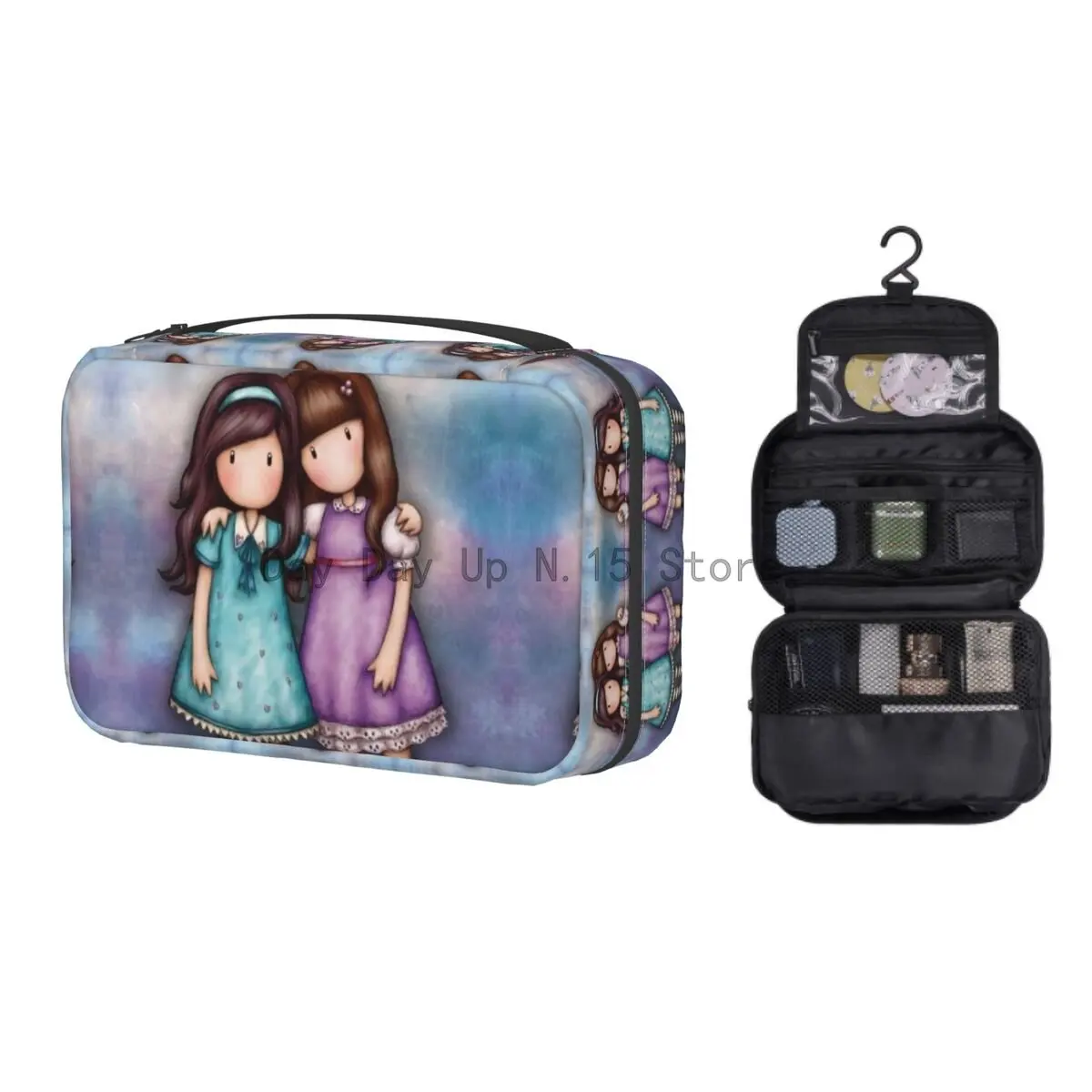 

Висячая дорожная сумка для туалетных принадлежностей Санторо Gorjuss, портативный мультяшный органайзер для косметики для девочек, женский ко...