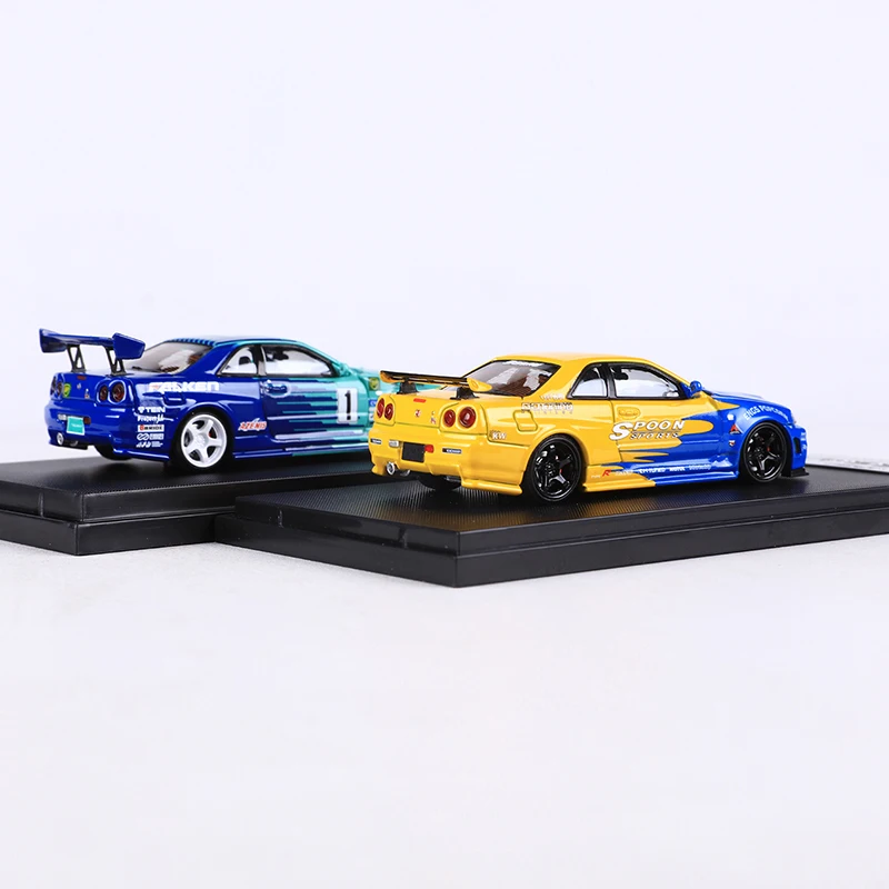 Быстрая скорость FS 1:64 Skyline GTR R34 ложка/Falken литая под давлением модель автомобиля из