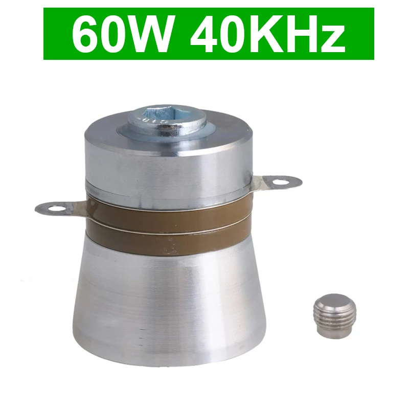 

60W 40KHz Ultrasonic Transducer High Conversion Efficiency Ultrasonic Piezoelectric Transducer Silver Ultrasonic Transducer