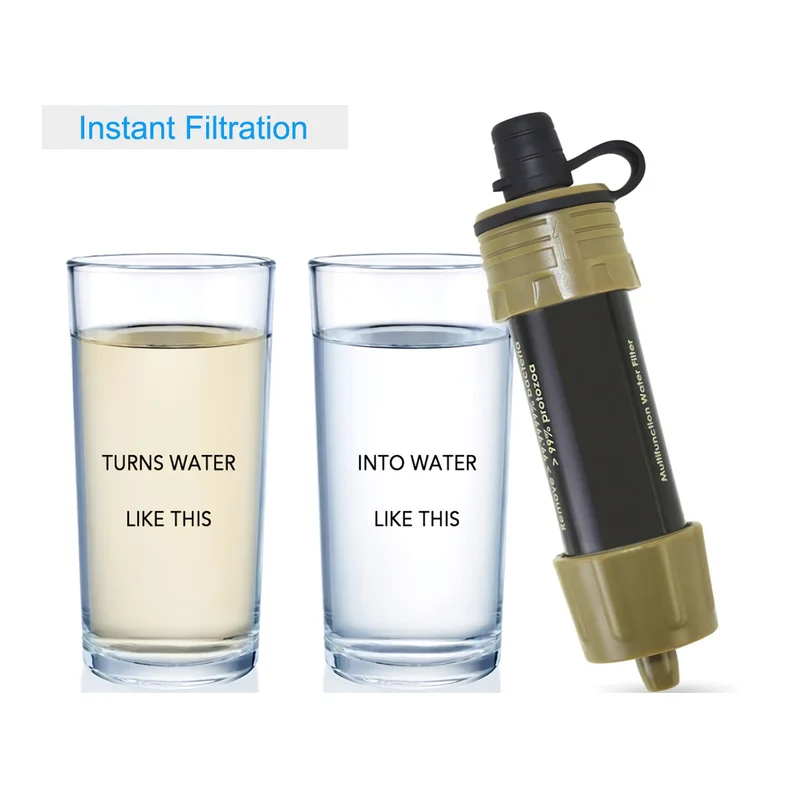 

Outdoor Water Filtration Survival Water Filter Straw Water Filtration System Drinking Purifier For Emergency Hiking Camping
