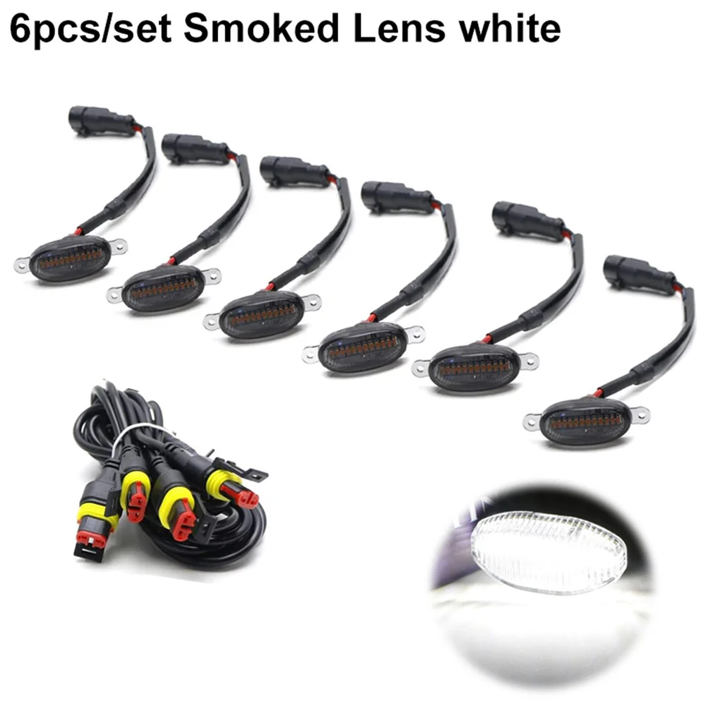 

Универсальные светодиодные габаритные фонари для передней решетки автомобиля с затемненными линзами (янтарный/белый свет) с комплектом проводки для грузовиков и внедорожников