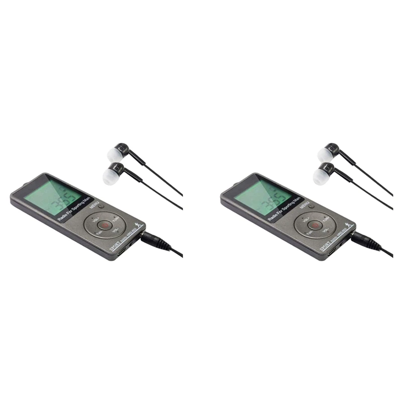 

Hot 2X AM FM Portable Radio Personal Radio With Headphones Walkman Radio With Rechargeable Battery Digital Display Radio