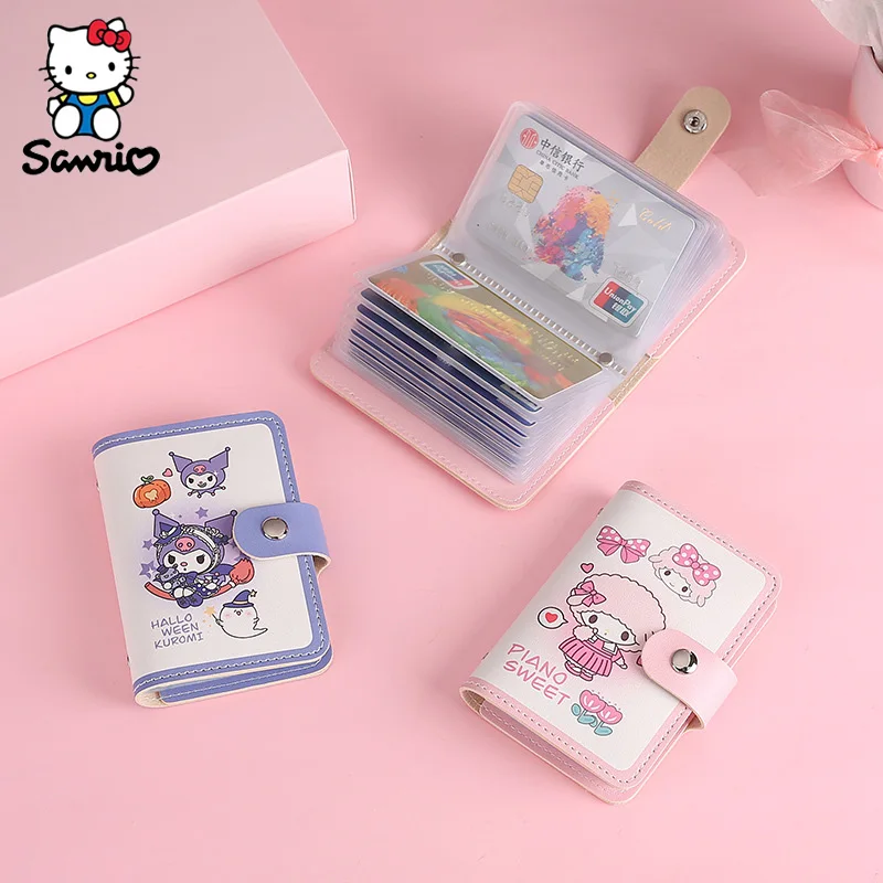 

Sanrio Bag PU Card Holder Cinnamoroll Kuromi My Melody KT Ultra Thin And Large Capacity Anti Degaussing ID Card Credit Card Bag