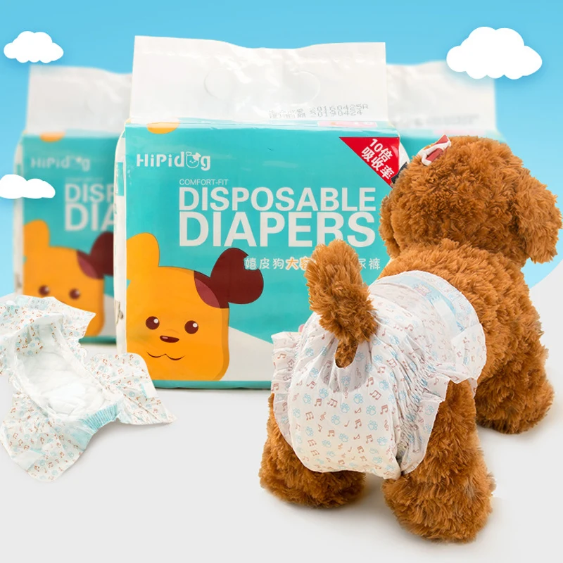 Physiological Pants Dog Diapers For Dogs Pet Female Dog Disposable Leakproof Nappies Puppy Super Absorption 10PCS/pack