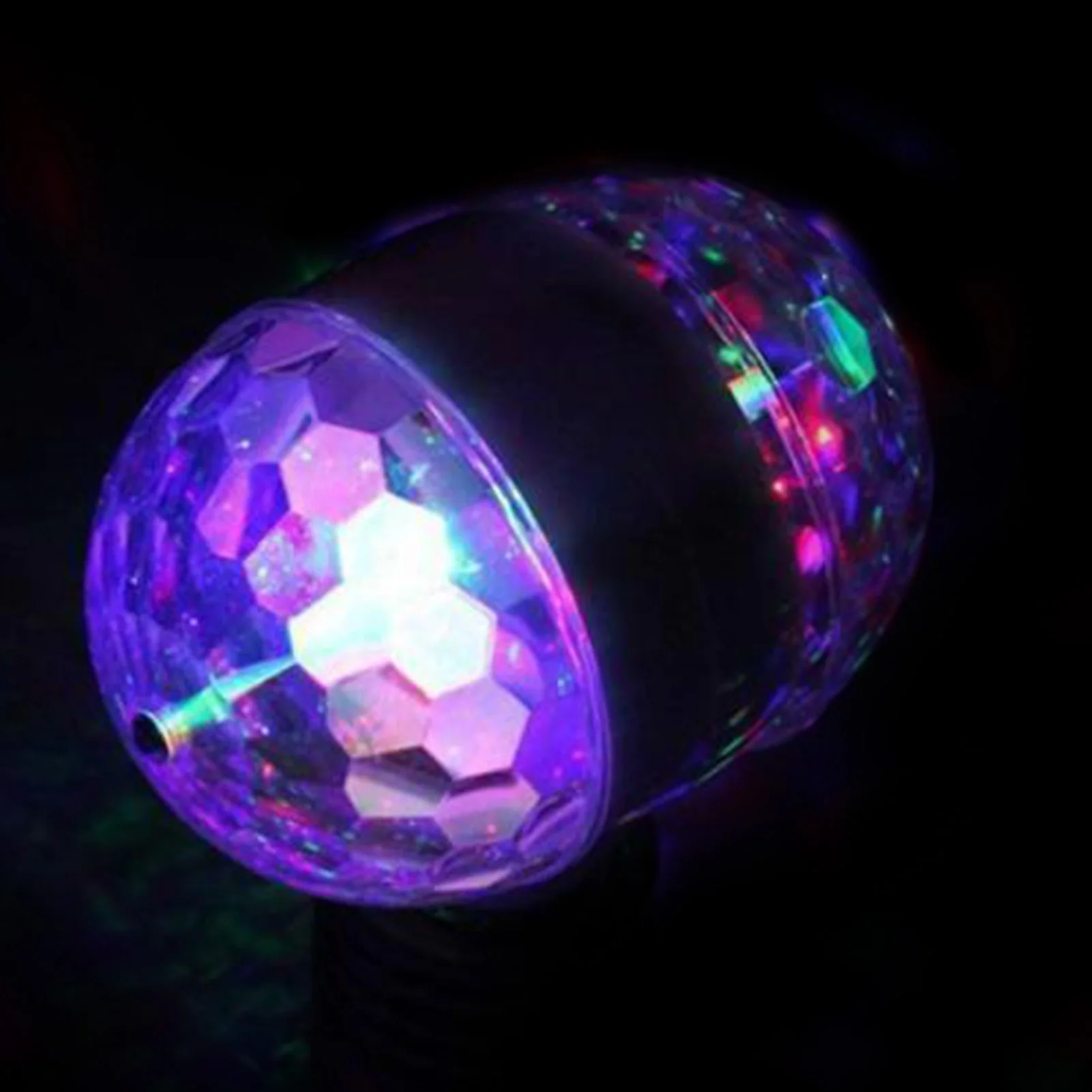 Rotating LED Strobe Bulb RGB Multi Changing Color Crystal Stage Light LED Strobe Bulb Multi Crystal Disco Bulb for Disco Birthda