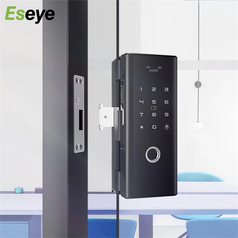 

Eseye Keyless Sliding Locks Tuya App Wifi Digital Lockset Smart Gate Rim Slide Electronic fingerprint Glass smart Door Lock