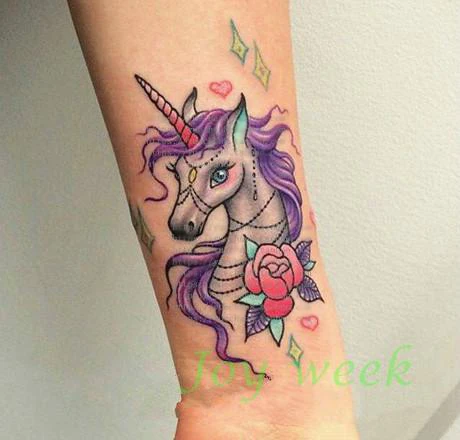 

Waterproof Temporary Tattoo Sticker unicorn horse mermaid dream catcher fox tatto stickers flash tatoo fake tattoos for women 27