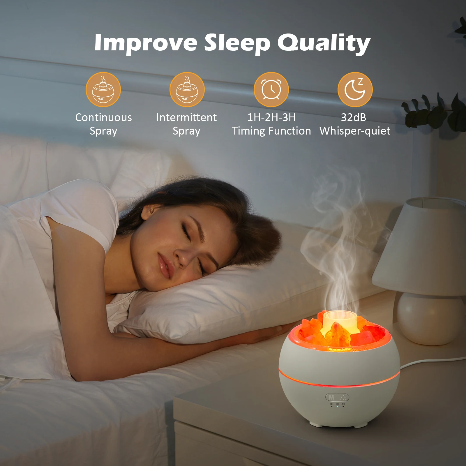 Ароматический диффузор COLSUR Flame с кристаллами, USB Электрический ультразвуковой увлажнитель воздуха, ароматерапия, увлажнитель воздуха