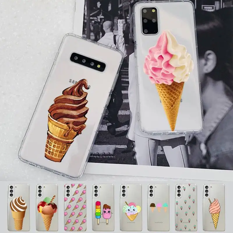 

Ice cream Phone Case for Samsung A51 A52 A71 A12 for Redmi 7 9 9A for Huawei Honor8X 10i Clear Case