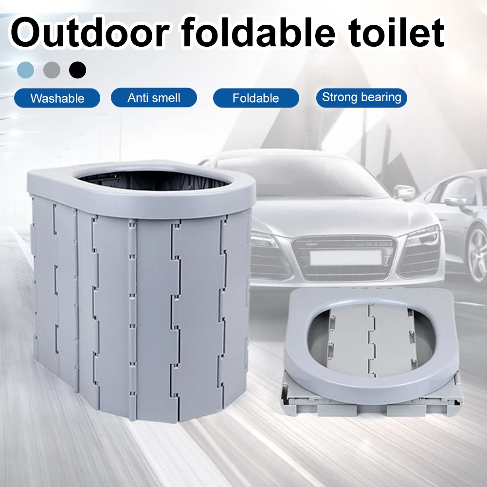 

Portable Folding Toilet Car Toilet Bucket Travel Carry Potty Outdoor Foldable Toilet Trash Can For Camping Hiking Long Trips
