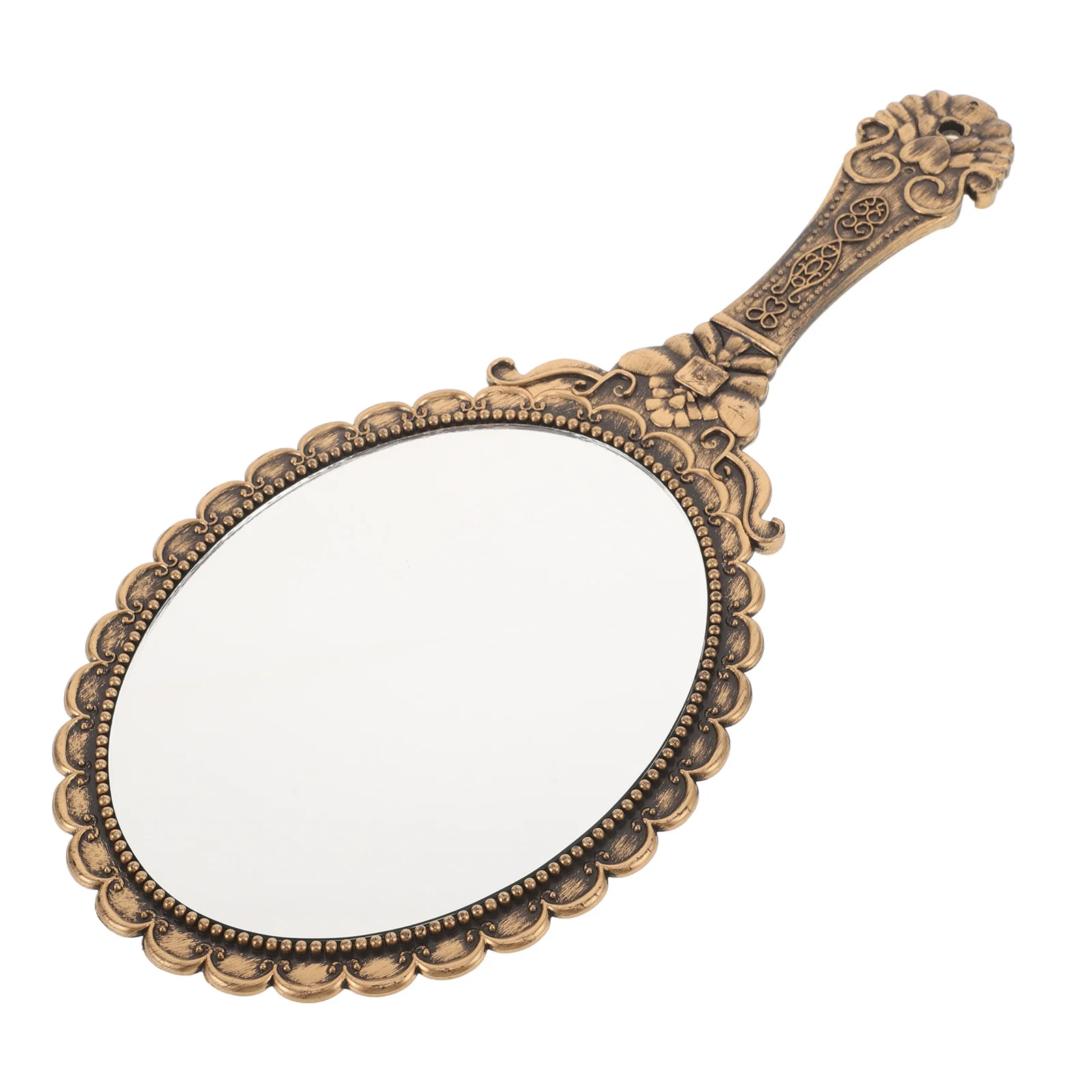 Ручное зеркало для макияжа в стиле ретро металлическое золотое винтажное жуткое