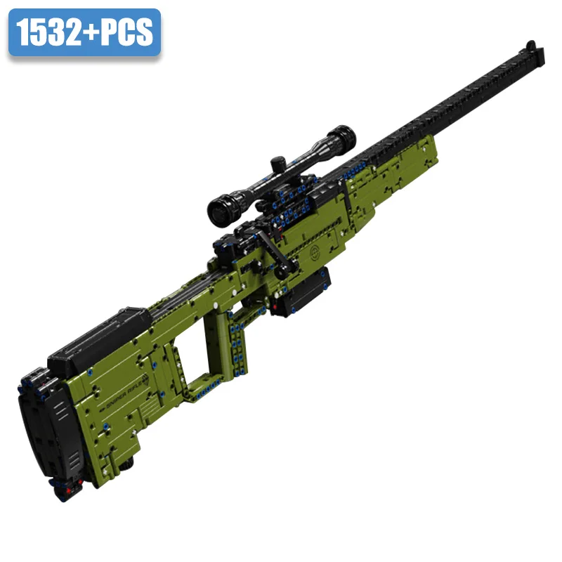 

Military Series 1532pcs AWM Sniper Rifle Model Building Blocks MOC Assemble Gun Weapon Bricks Toys For Children Boys Adult Gifts