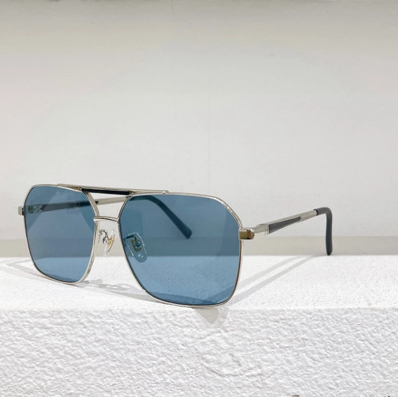 

Brown Gray Blue Gradient Lens Lens Gold Silver Metal Frame High Quality Women's Sunglasses 53 Fashion Men's Glasses