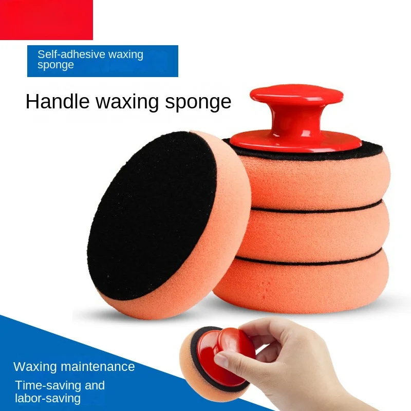 

Car Wax Applicator Pads Set with Red Handle Soft Sponge Applicators Foam Wax Pad for Polishing Car Detailing Tools
