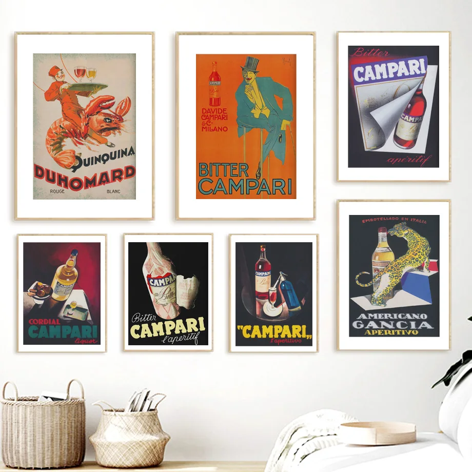 

Bar Wall Art Cocktail Beverage Canvas Painting Vintage Wine Nordic Posters And Print Gallery Wall Pictures For Living Room Decor