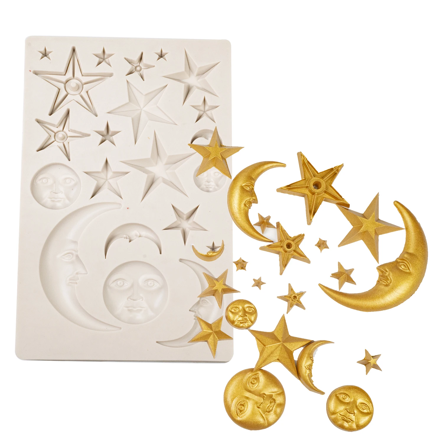 

Sun Moon & Stars Silicone Molds For Baking Cake Decorating Tools Fondant Chocolate Candy Gumpaste Mold Cupcake Baking