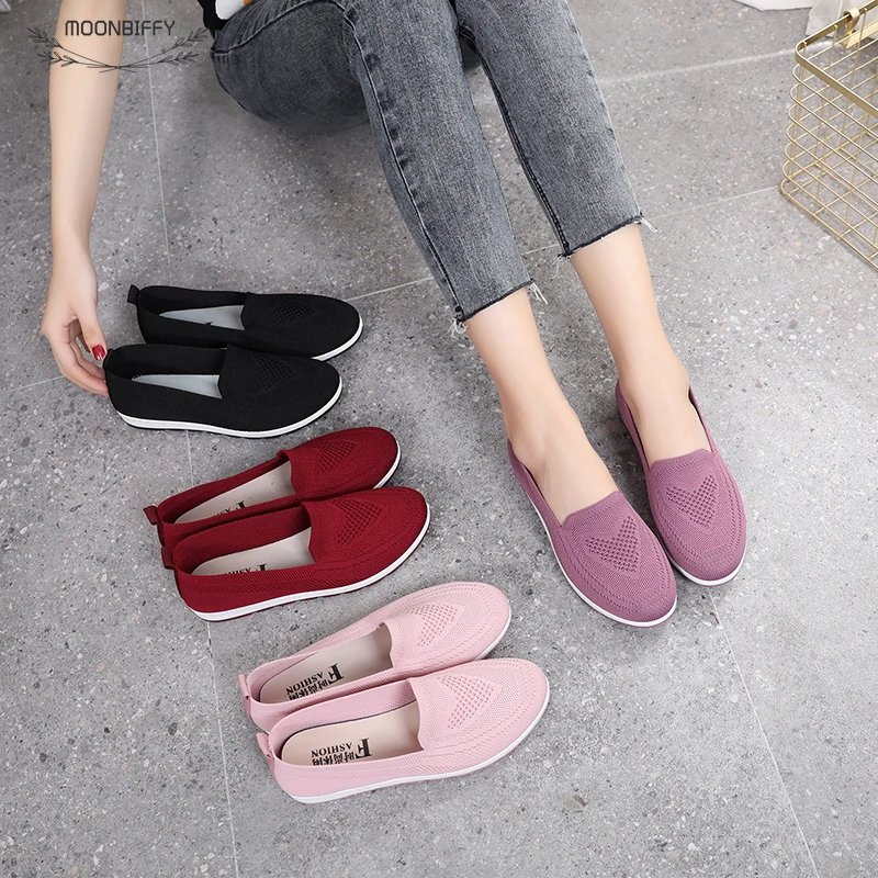 

Кроссовки женские сетчатые без шнуровки, повседневная прогулочная обувь на плоской подошве, мягкие, для улицы, 2022