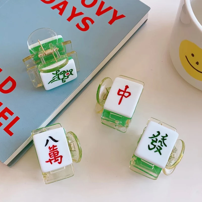 

2022 New Arrival Hair Claw For Women Mahjong Plastic Crab For Hair Strong Bit Force Hair Clamp Hairpin Accessories