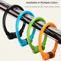 bicycle lock cable 4 digit anti theft mountain bike road cycling electric scooter riding safety orange with bracket