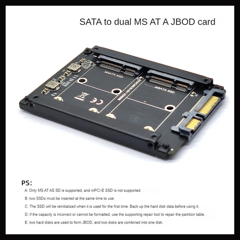 

MSATA To SATA Adapter Expansion Card Expansion Card 6Gbps Converter Board Riser Card For Windows Linux 10 OS