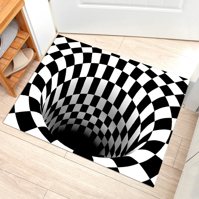 

3D Vortex Illusion Carpet Entrance Door Mat Abstract Geometric Optical Doormat Non-slip floor Mat Living Room Decor Rugs Felpudo