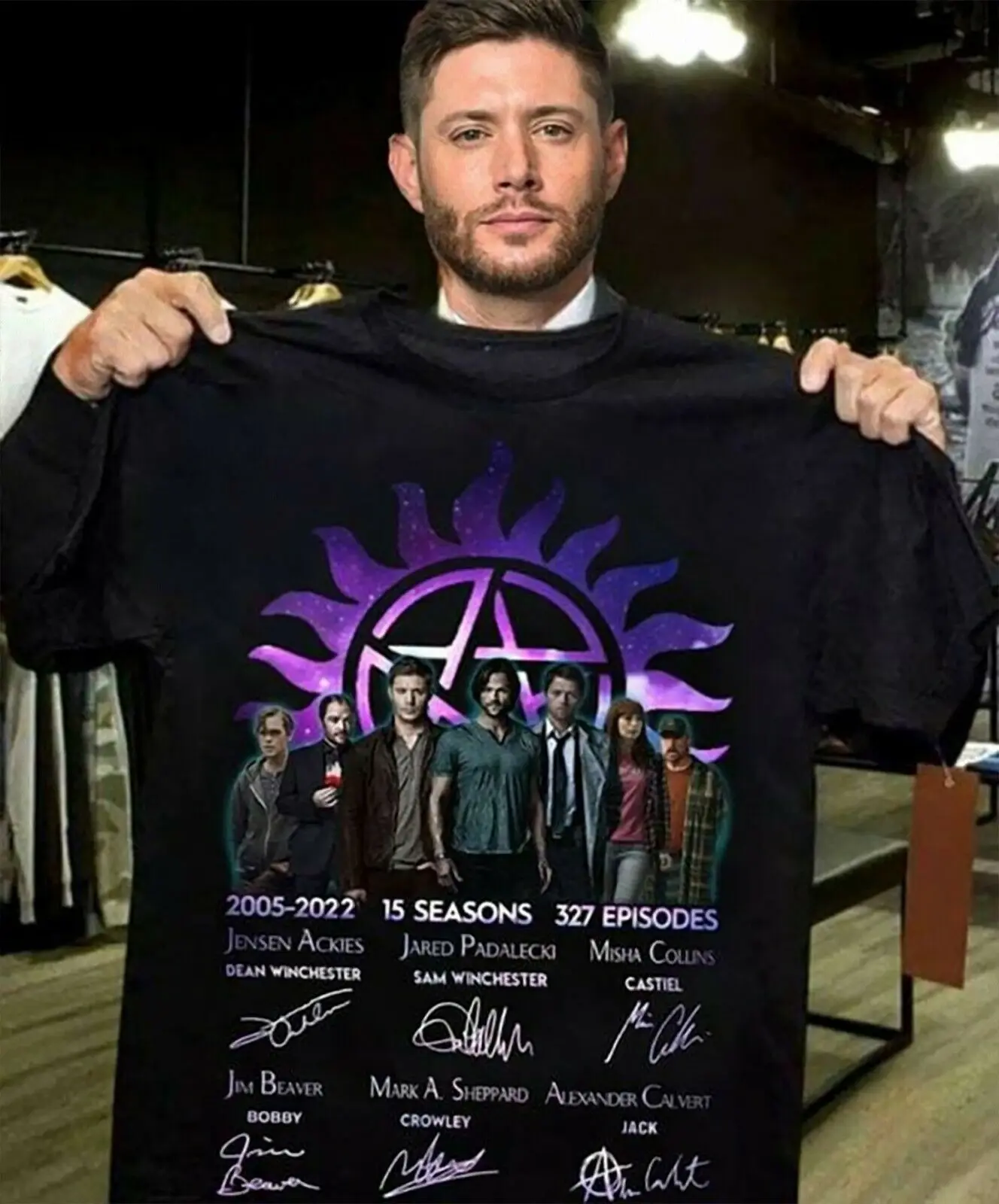 

Supernatural 2005-2022 15 Seasons 327 Episodes Thank You Signature Shirt