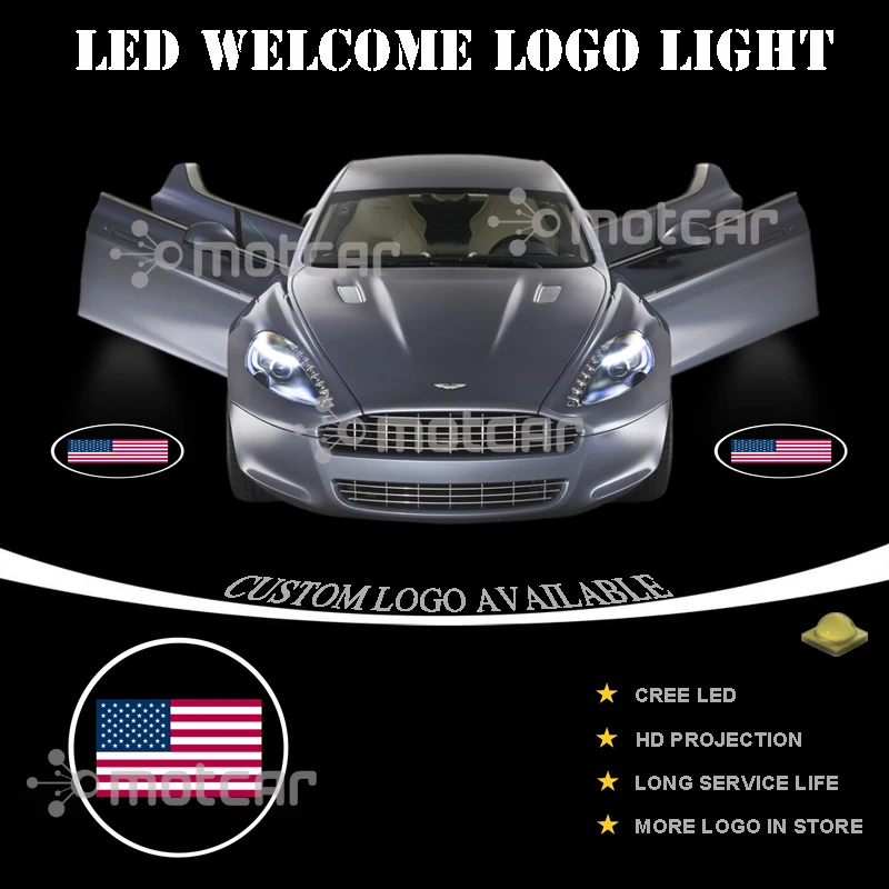 

Автомобильная дверь шаг подходят для приветствия проектор Лазерный американский флаг гобо логотип светильник Призрак Тень лужайка эмблема